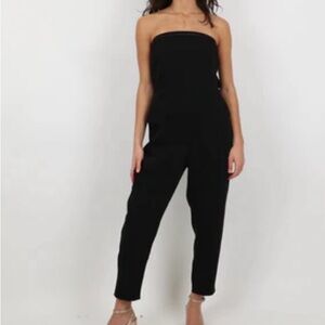 Elisabeth and James Elegant Black Strapless Jumpsuit